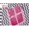 Set: Tipi pour Enfant avec Tapis de Jeu et Plumes Décoratives Rose Noir Chevron