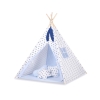 Set Tipi pour Enfant avec Tapis de Sol et Plumes Décoratives Bleu