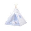 Set Tipi pour Enfant avec Tapis de Sol et Plumes Décoratives Bleu