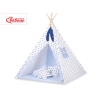 Set Tipi pour Enfant avec Tapis de Sol et Plumes Décoratives Bleu