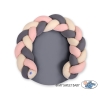 Tapis Cocon Tressé Tour de Lit 2 en 1 Beige Anthracite Rose Poussiéreux