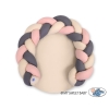 Tapis de Jeu avec Tour de Lit Tressé 2 en 1 Beige Anthracite Rose Poussiéreux