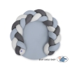 Tapis de Jeu avec Tour de Lit Tressé 2 en 1 Gris Anthracite Bleu Pastel