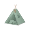 Tente de jeu Tipi Tapis Oreillers Plumes Blanc Vert