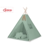Tente de jeu Tipi Tapis Oreillers Plumes Blanc Vert