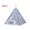 Tente de Tipi + Plumes Décoratives Bleu Foncé Chevron