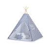 Tente de Tipi + Plumes Décoratives Bleu Foncé Chevron