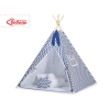 Tente de Tipi + Plumes Décoratives Bleu Foncé Chevron