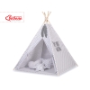 Tente de Tipi + Plumes Décoratives Gris