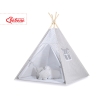 Tente de Tipi + Plumes Décoratives Gris à Pois