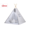 Tente de Tipi + Plumes Décoratives Gris à Pois