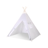 Tente de Tipi + Plumes Décoratives Gris à Pois