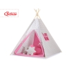 Tente de Tipi + Plumes Décoratives Rose Gris à Carreaux