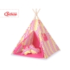 Tente de Tipi + Plumes Décoratives Rose Jaune Chevron