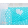 Textile Complete pour Lit de Cododo Turquoise à Pois Cœurs