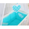 Textile Complete pour Lit de Cododo Turquoise à Pois Cœurs