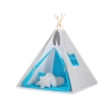 Tipi pour Enfant avec Plumes Décoratives Gris Turquoise à Carreaux