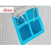 Tipi pour Enfant avec Plumes Décoratives Gris Turquoise à Carreaux