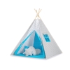 Tipi pour Enfant avec Plumes Décoratives Gris Turquoise à Carreaux