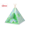 Tipi pour Enfant avec Plumes Décoratives Vert Bleu Chevron