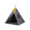 Tipi pour Enfant avec Tapis de Sol et Plumes Décoratives Anthracite