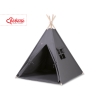 Tipi pour Enfant avec Tapis de Sol et Plumes Décoratives Anthracite