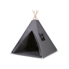 Tipi pour Enfant avec Tapis de Sol et Plumes Décoratives Anthracite