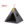 Tipi pour Enfant avec Tapis de Sol et Plumes Décoratives Anthracite