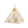 Tipi pour Enfant avec Tapis de Sol et Plumes Décoratives Beige à Pois
