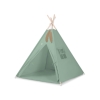 Tipi pour Enfant avec Tapis de Sol et Plumes Décoratives Blanc Vert