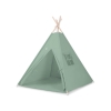 Tipi pour Enfant avec Tapis de Sol et Plumes Décoratives Blanc Vert
