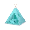 Tipi pour Enfant avec Tapis de Sol et Plumes Décoratives Menthe
