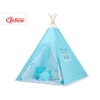 Tipi pour Enfant avec Tapis de Sol et Plumes Décoratives Turquoise à Pois