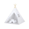 Tipi pour Enfant + Plumes Décoratives Bleu Gris étoiles
