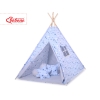 Tipi pour Enfant + Plumes Décoratives Bleu Gris étoiles