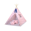 Tipi pour Enfant + Plumes Décoratives Bleu Rose Gris étoiles