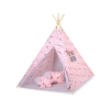 Tipi pour Enfant + Plumes Décoratives Bleu Rose Gris étoiles