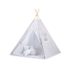 Tipi pour Enfant + Plumes Décoratives Gris Chevron