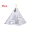 Tipi pour Enfant + Plumes Décoratives Gris Chevron