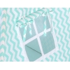 Tipi pour Enfant + Plumes Décoratives Menthe Chevron