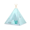 Tipi pour Enfant + Plumes Décoratives Menthe Chevron