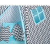 Tipi pour Enfant + Plumes Décoratives Noir Bleu Chevron