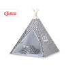 Tipi pour Enfant + Plumes Décoratives Noir Chevron
