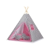 Tipi pour Enfant + Plumes Décoratives Rose Noir Chevron