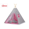Tipi pour Enfant + Plumes Décoratives Rose Noir Chevron