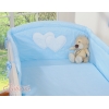 Tour de Lit Bébé a Barreaux Bleu Rayures Cœurs