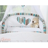 Tour de Lit Bébé a Barreaux Brun Rayures Cœurs
