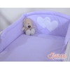 Tour de Lit Bébé a Barreaux Lila à Pois Cœurs