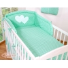 Tour de Lit Bébé a Barreaux Menthe à Pois Cœurs