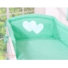 Tour de Lit Bébé a Barreaux Menthe à Pois Cœurs